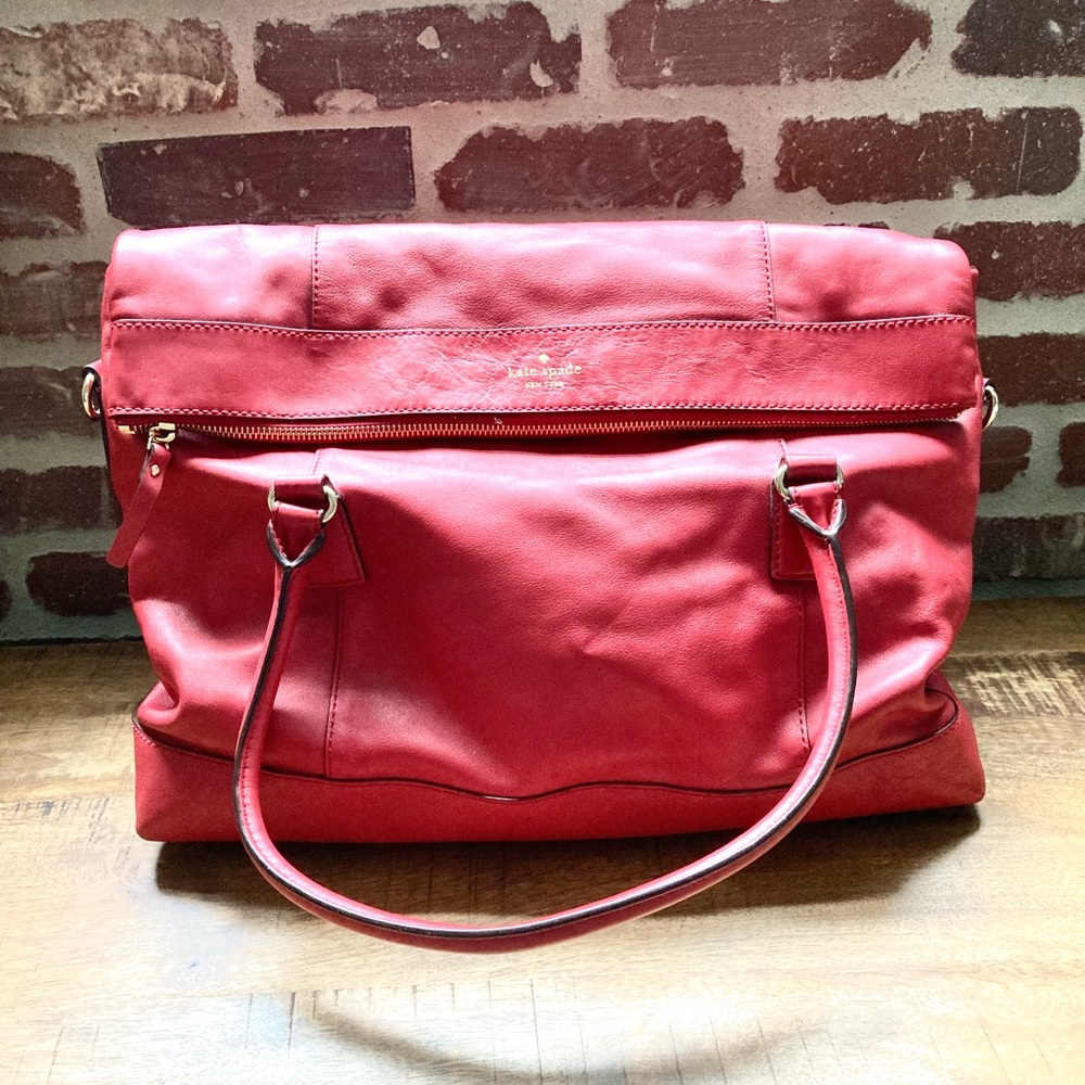 Kate Spade large soft leather red bag